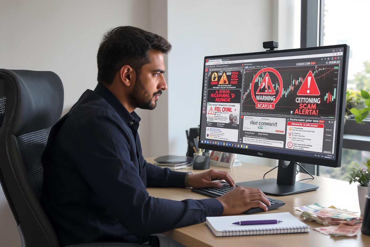 Indian forex trader identifying online forex scams